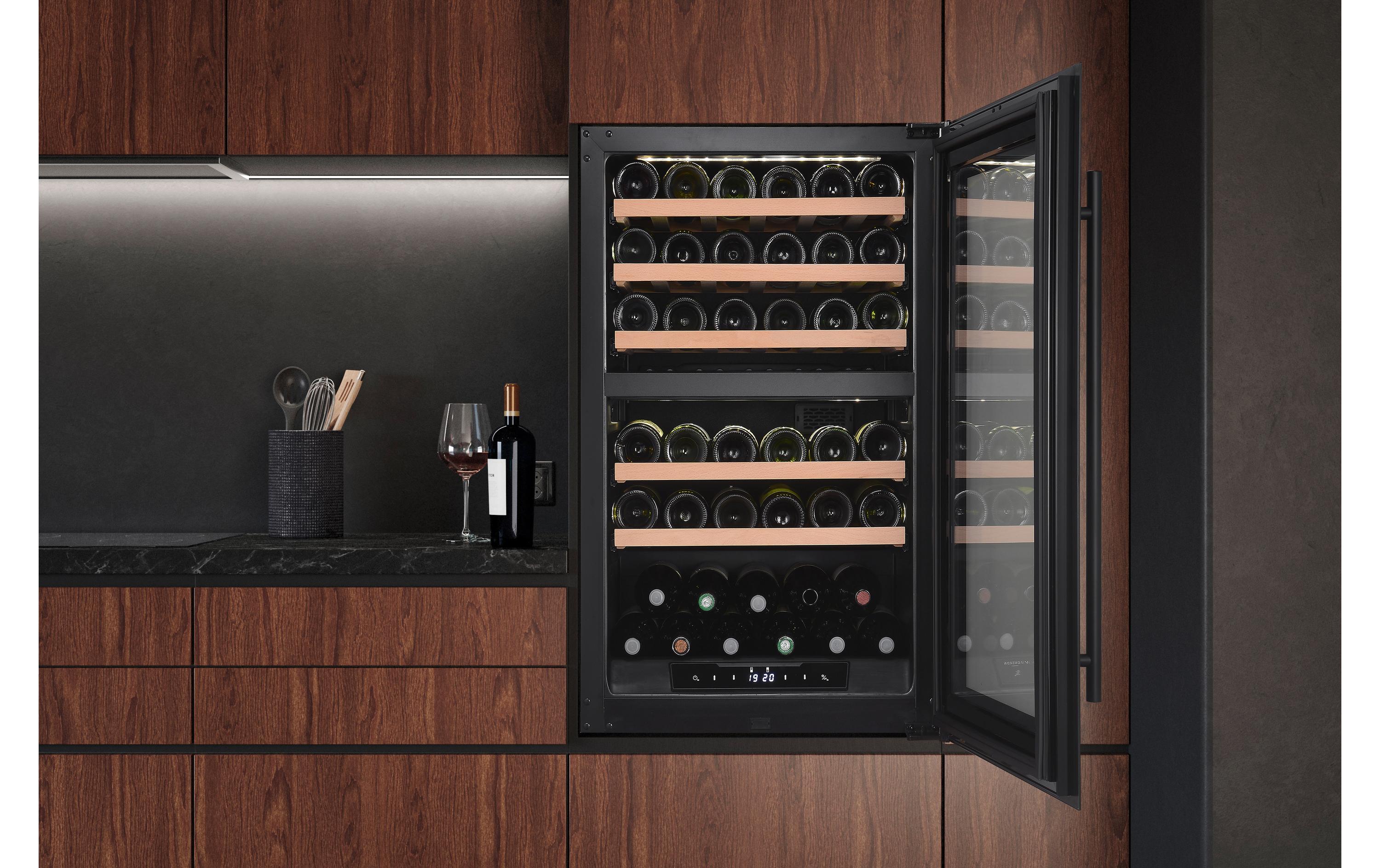 Einbauweinkühlschrank Dual Zone Schwarz, Rechts<br>Weinkühlschrank