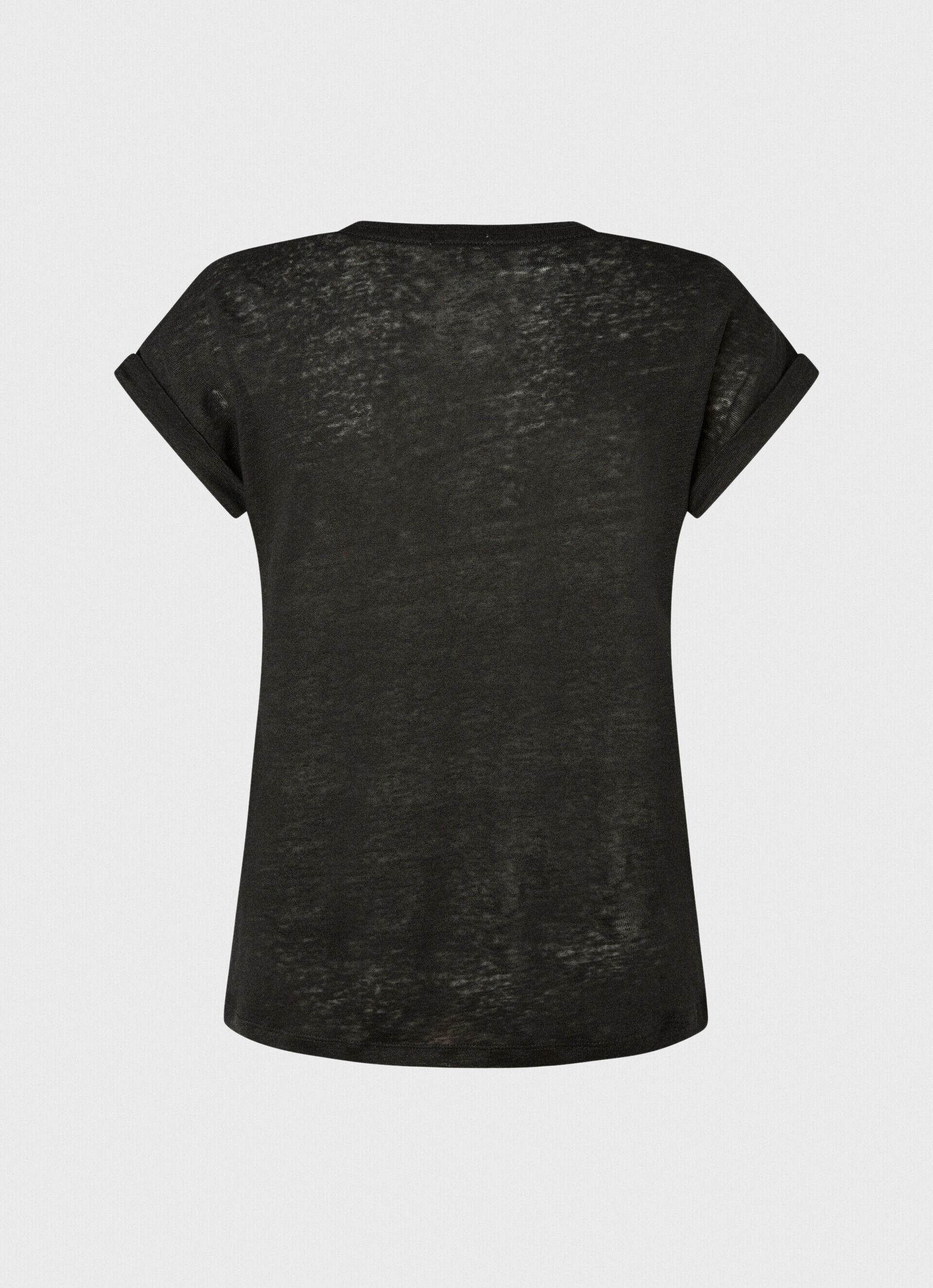 Camiseta de linho sem mangas - Preta