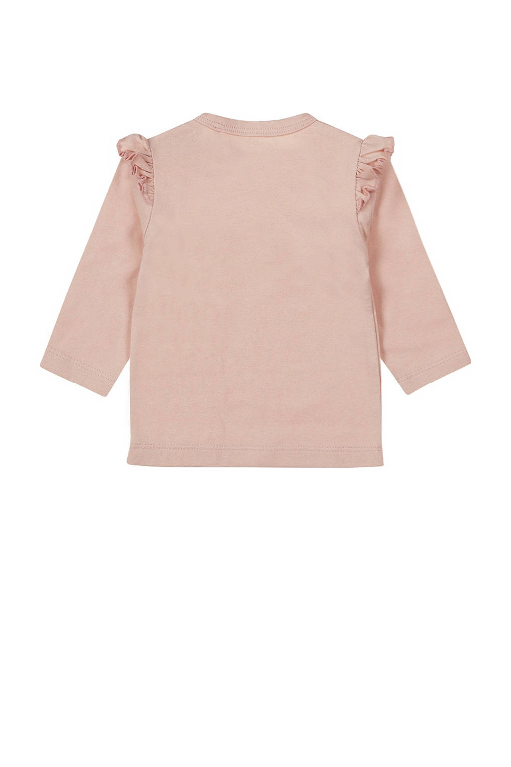 Dirkje baby longsleeve met printopdruk en ruches roze