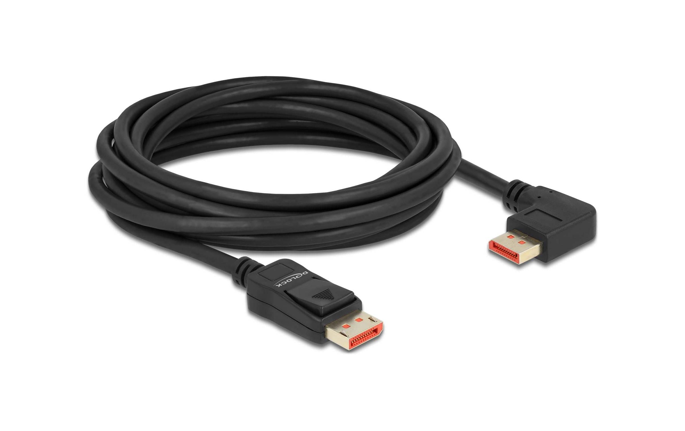 Kabel Links gewinkelt DisplayPort - DisplayPort, 5 mDisplayPort Kabel Stecker gerade zu Stecker 90° links gewinkelt 8K 60 Hz 5 m