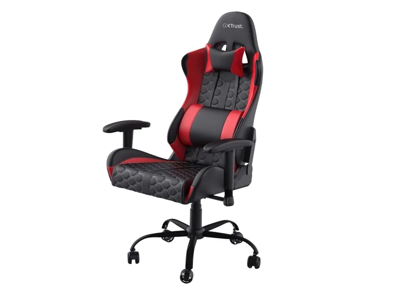 Trust Gaming GXT 708R Resto - Spillestol - ergonomisk - armstøtter - vippe - drejeled - metalramme, polyuretan-læder, elastisk stof - rød