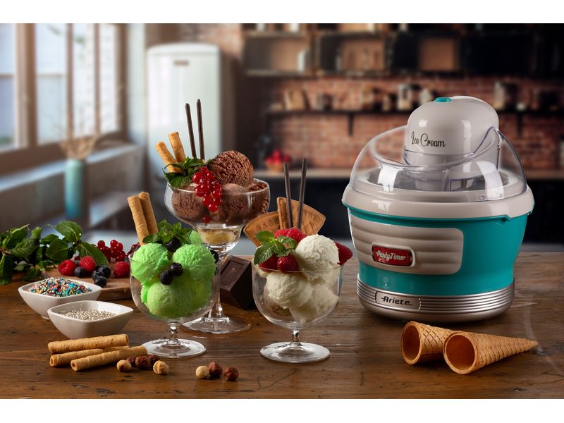 Ariete Glacemaschine Party Time ARI-643-BL 1.5 l, Blau/Weis Eiskrem-Maschine