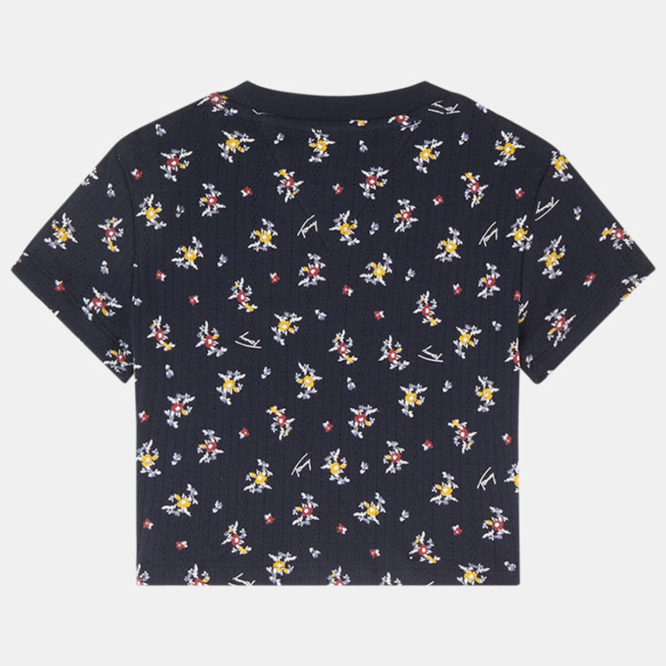 Tommy Hilfiger T-shirt court en Coton imprimé floral bleu nuit