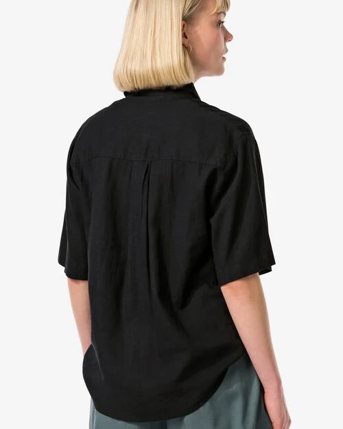 chemisier femme Lizzy avec lin noir
