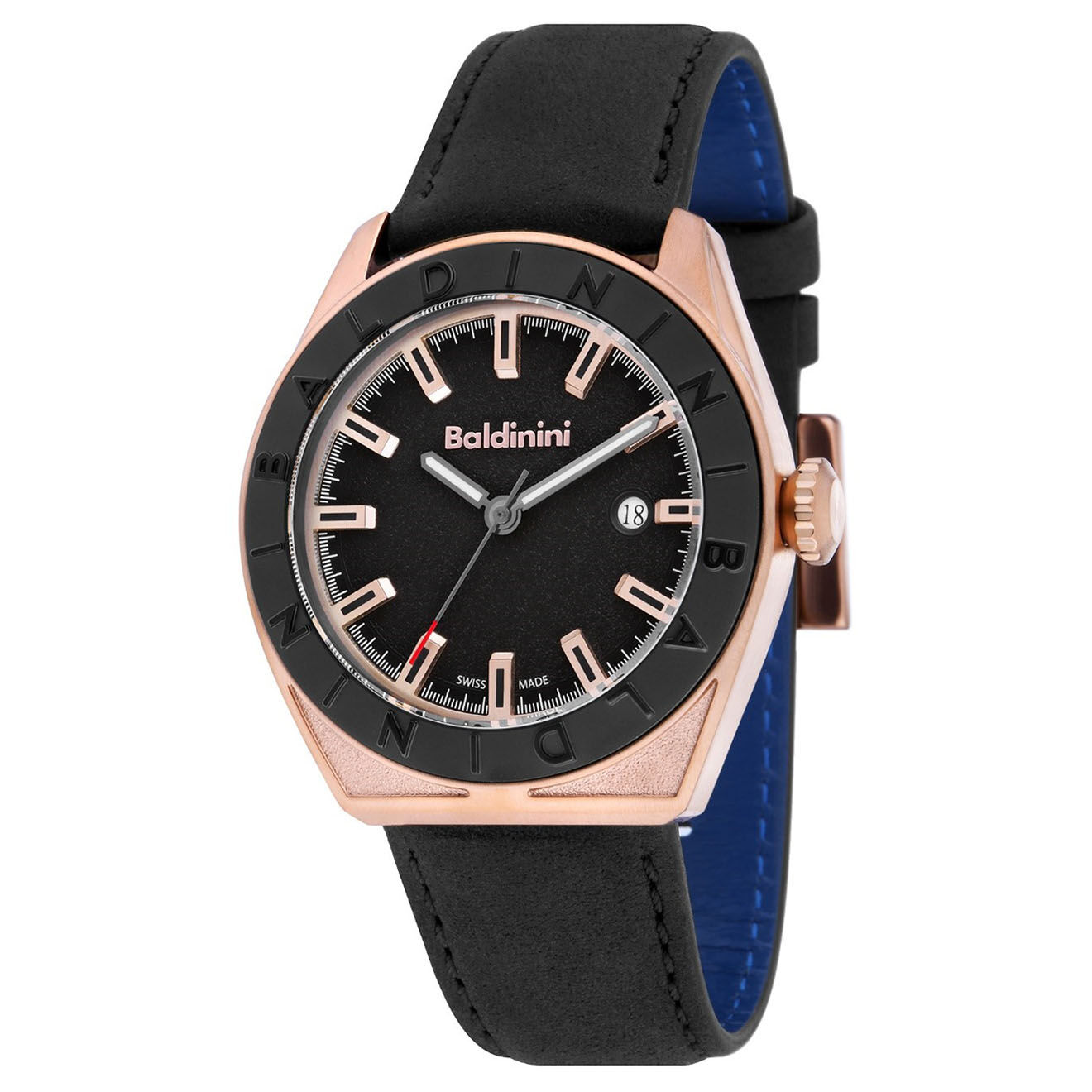 Baldinini Montre Homme en Cuir Adria noire