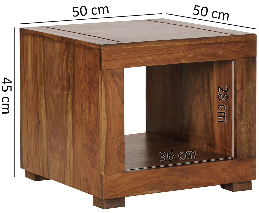 Couchtisch 50 x 50 cm braun