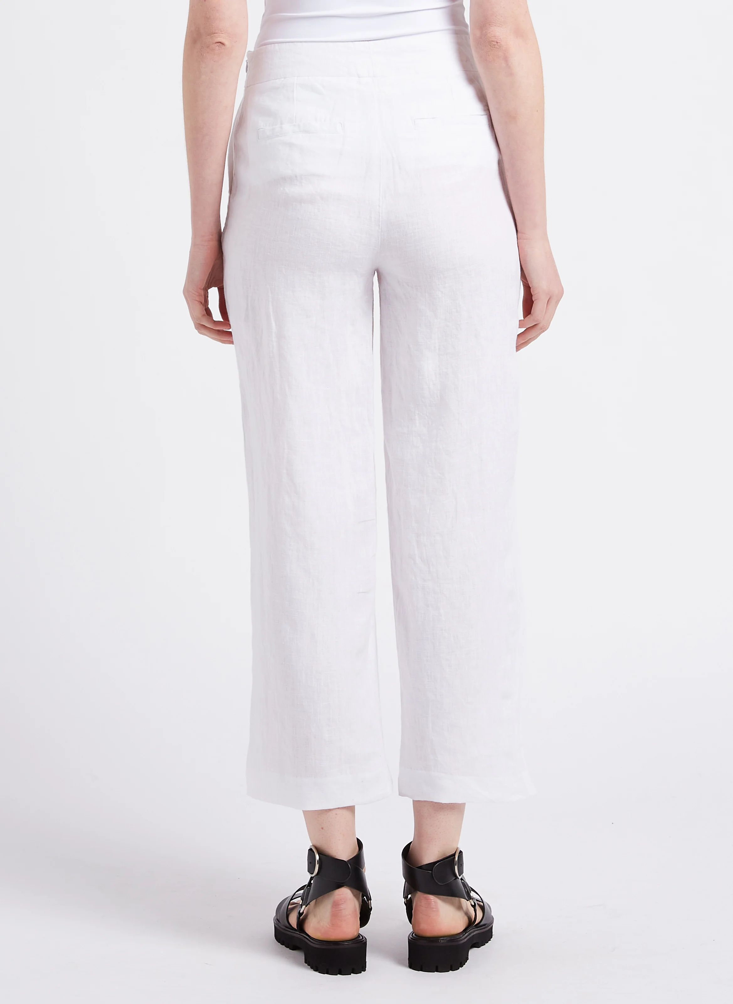 PIO - Pantalon droit en lin| Blanc