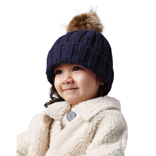 Gorro infantil de tricô grosso com pompom da Beechfield