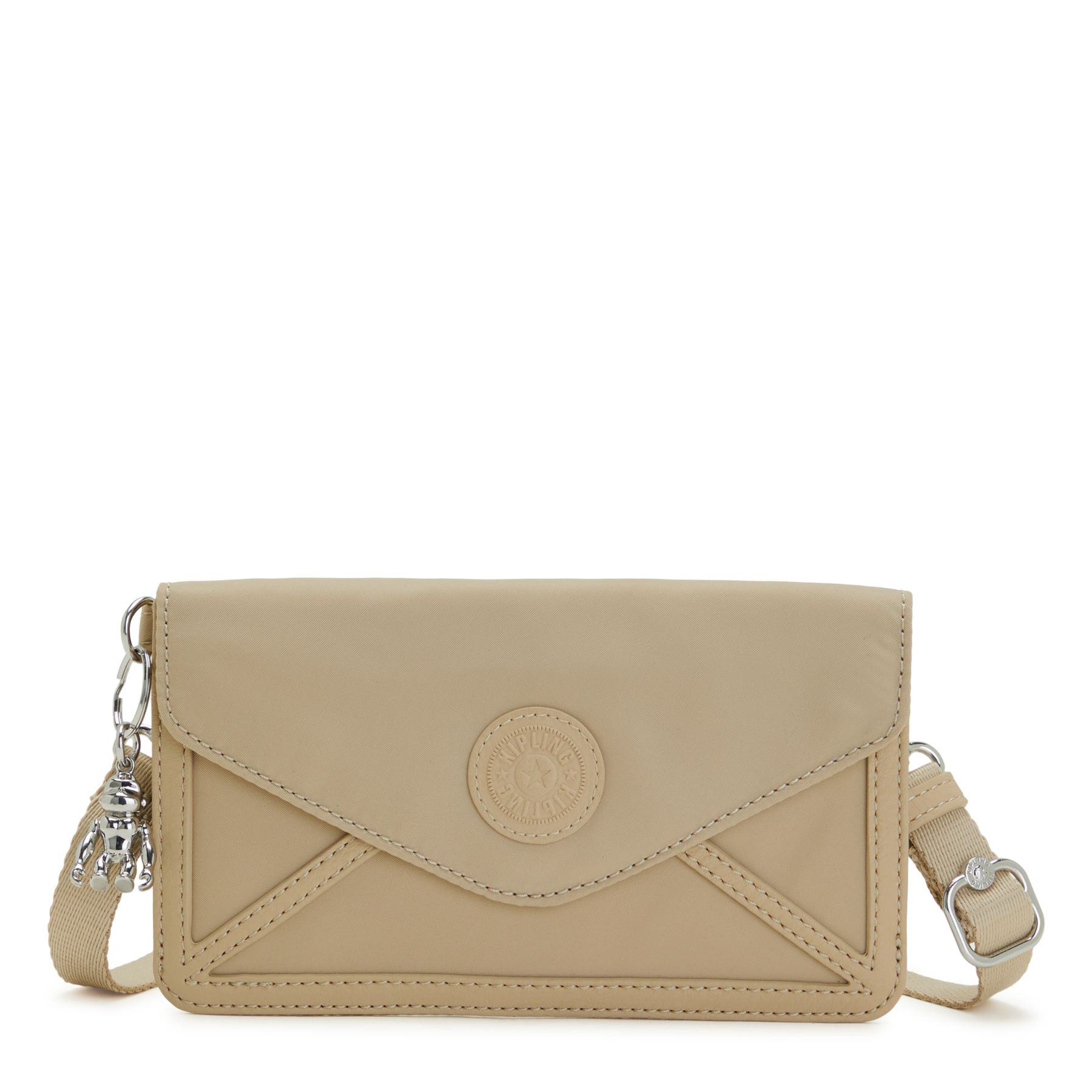 NEW LELIO Petit Sac Bandoulière avec Compartiments Intérieurs pour Cartes - Natural Beige