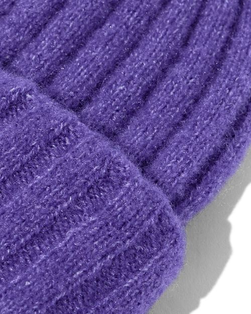 bonnet côtelé pour femme violet