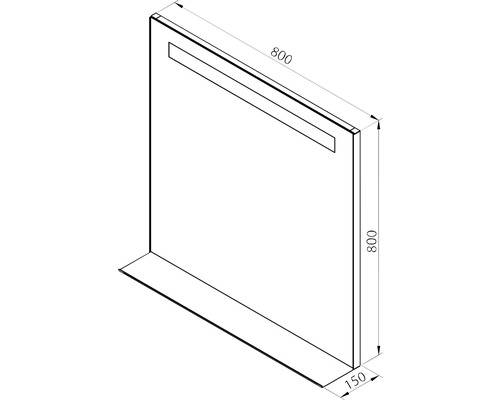 LED badkamerspiegel Carol 80 x 80 cm zwart