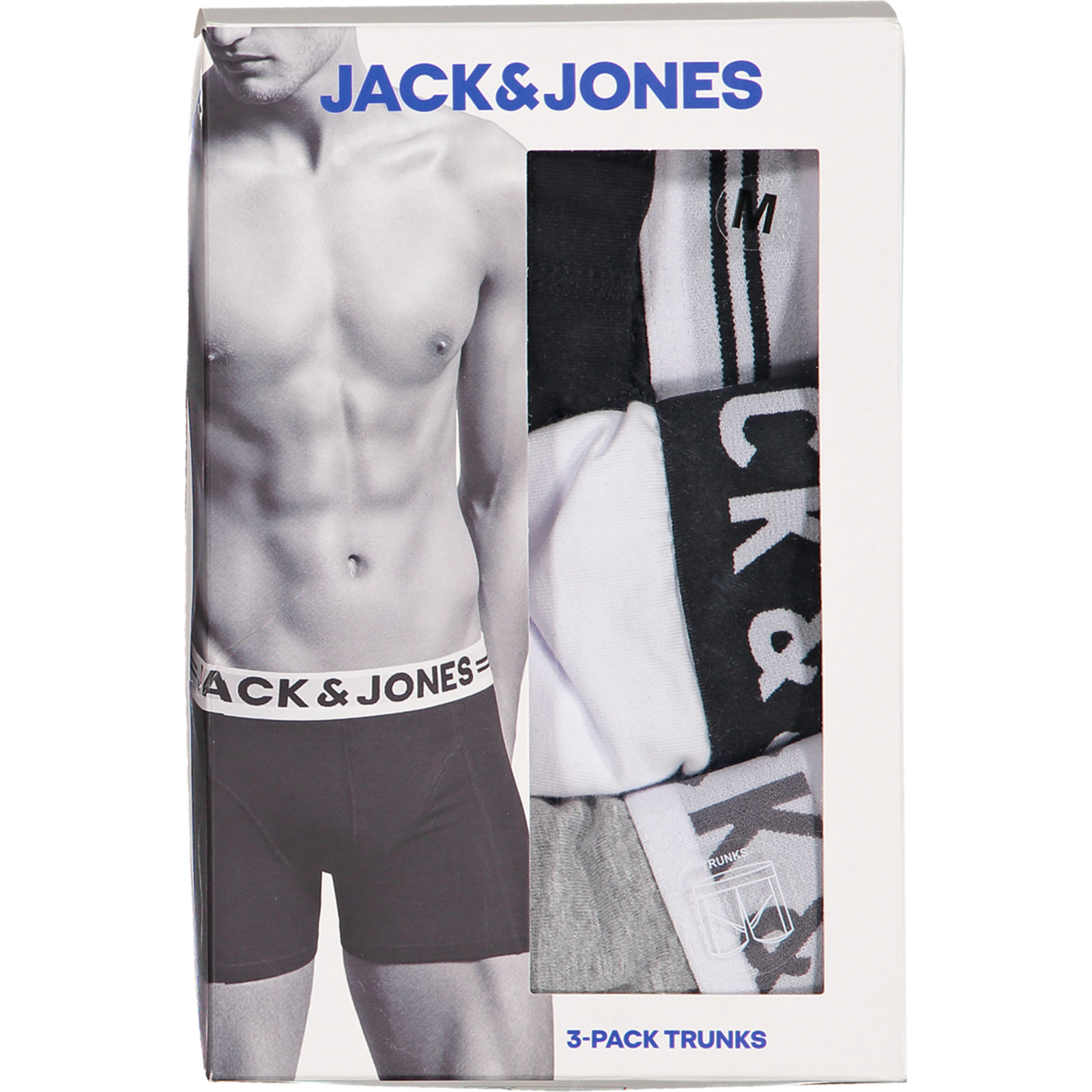 Jack & Jones Herren-Boxershorts, 3er-Pack M, grau