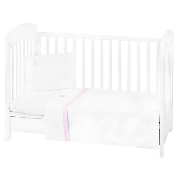 Kikkaboo Conjunto Jogo de Cama Bordado 3 Peças 60x120cm Dream Big Rosa