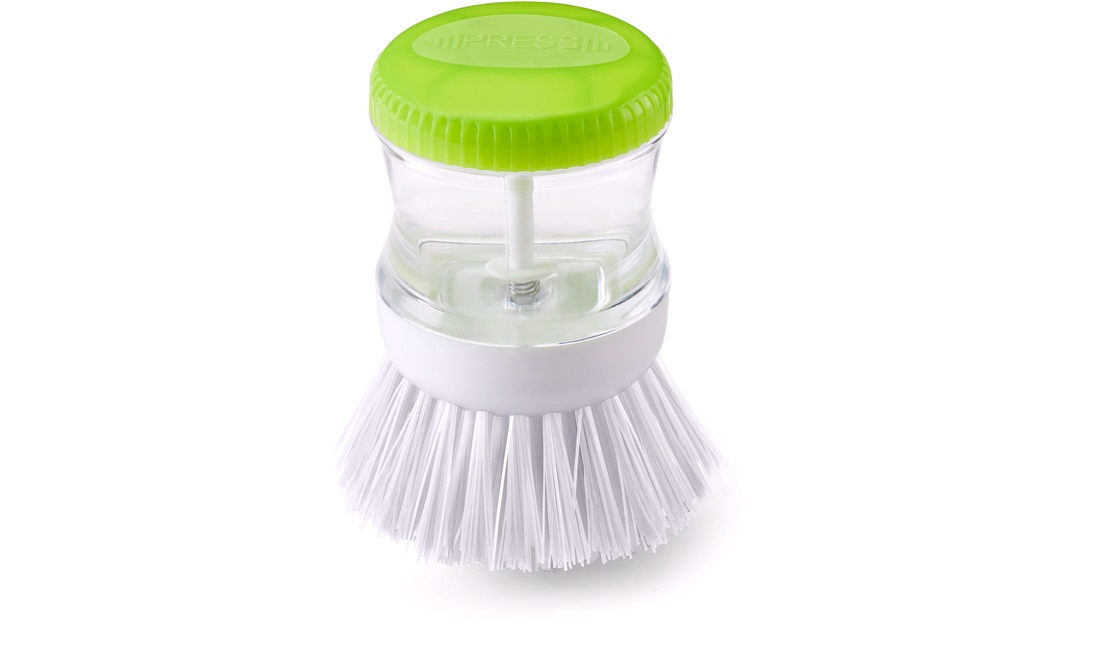 Opvaskebørste med sæbedispenser