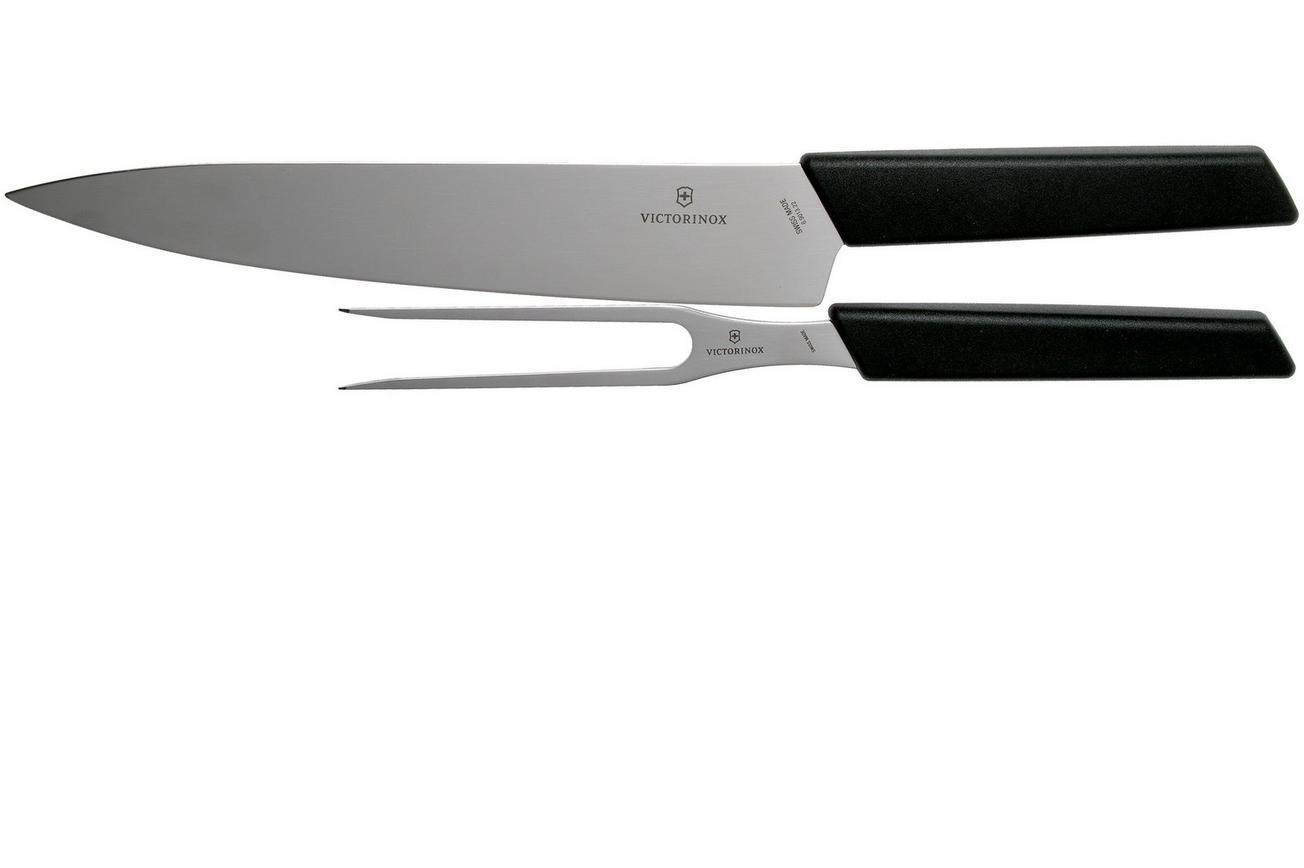 Victorinox Swiss Modern vleesmes en vleesvork, zwart