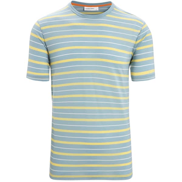 T-shirt randonnée ICEBREAKER M WAVE SS TEE STRIPE ASTRAL BLUE/SUMMER