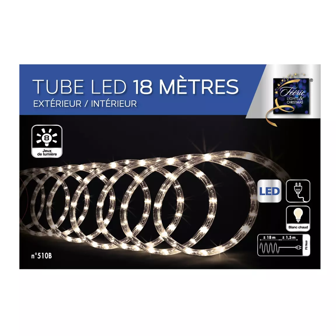 Tube lumineux 324 LED (18 m) Blanc chaud