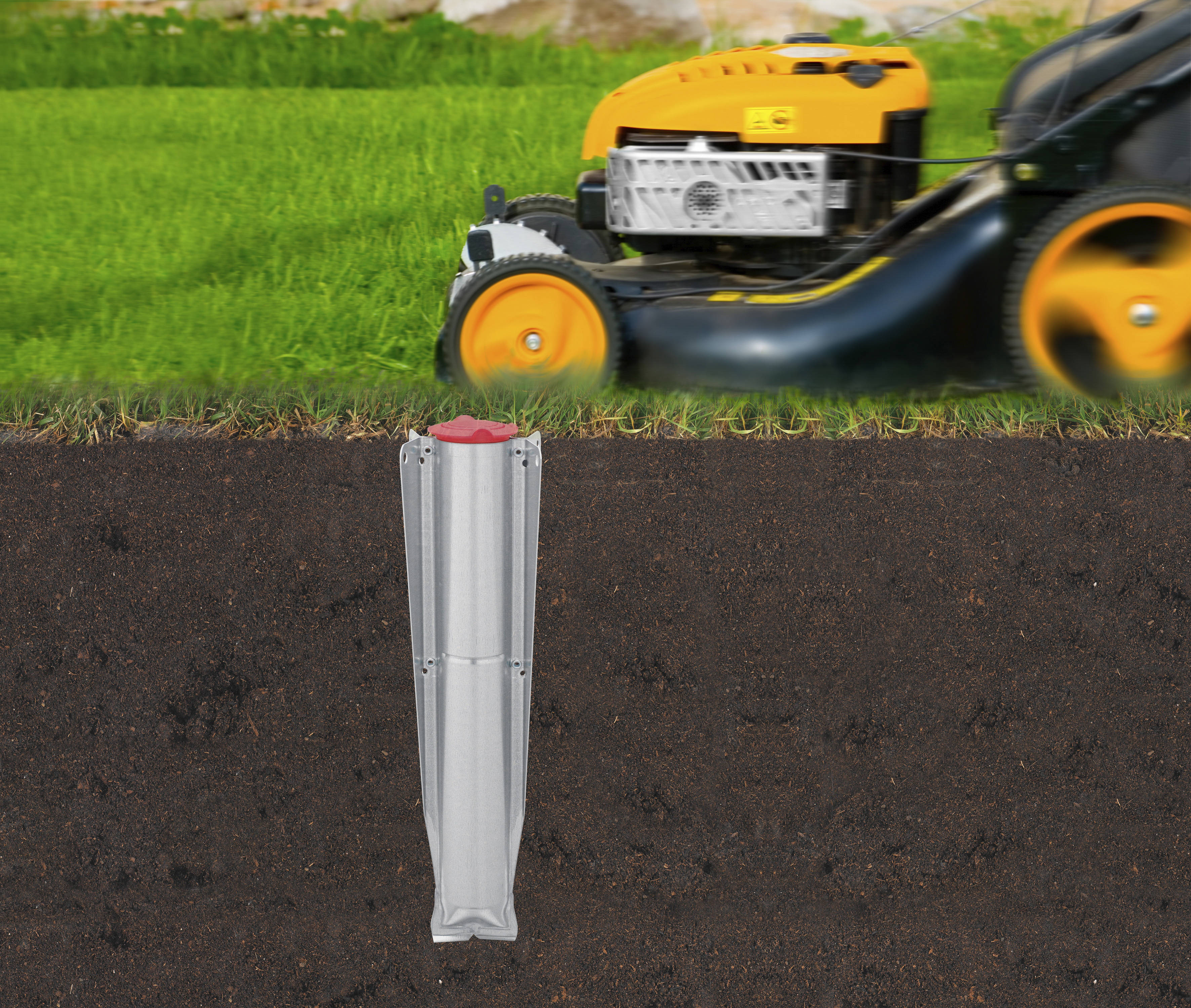 Brabantia Lift-O-Matic Droogmolen - met Metalen Grondanker - 40 m - Metallic grey