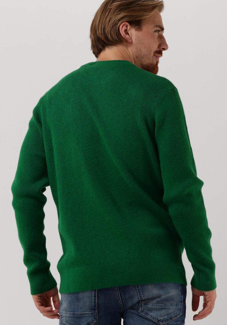 SCOTCH & SODA groene scotch & soda trui rib-knit wool-blend crewneck pullover