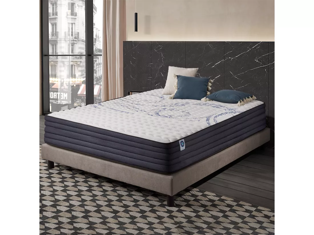 Matelas Perfectsleep 180x200 cm - Mousse HR - Accueil Blue Latex - Très épais 32 cm, Mémoire de forme, Confortable, Face été, hiver - Antibactérien
