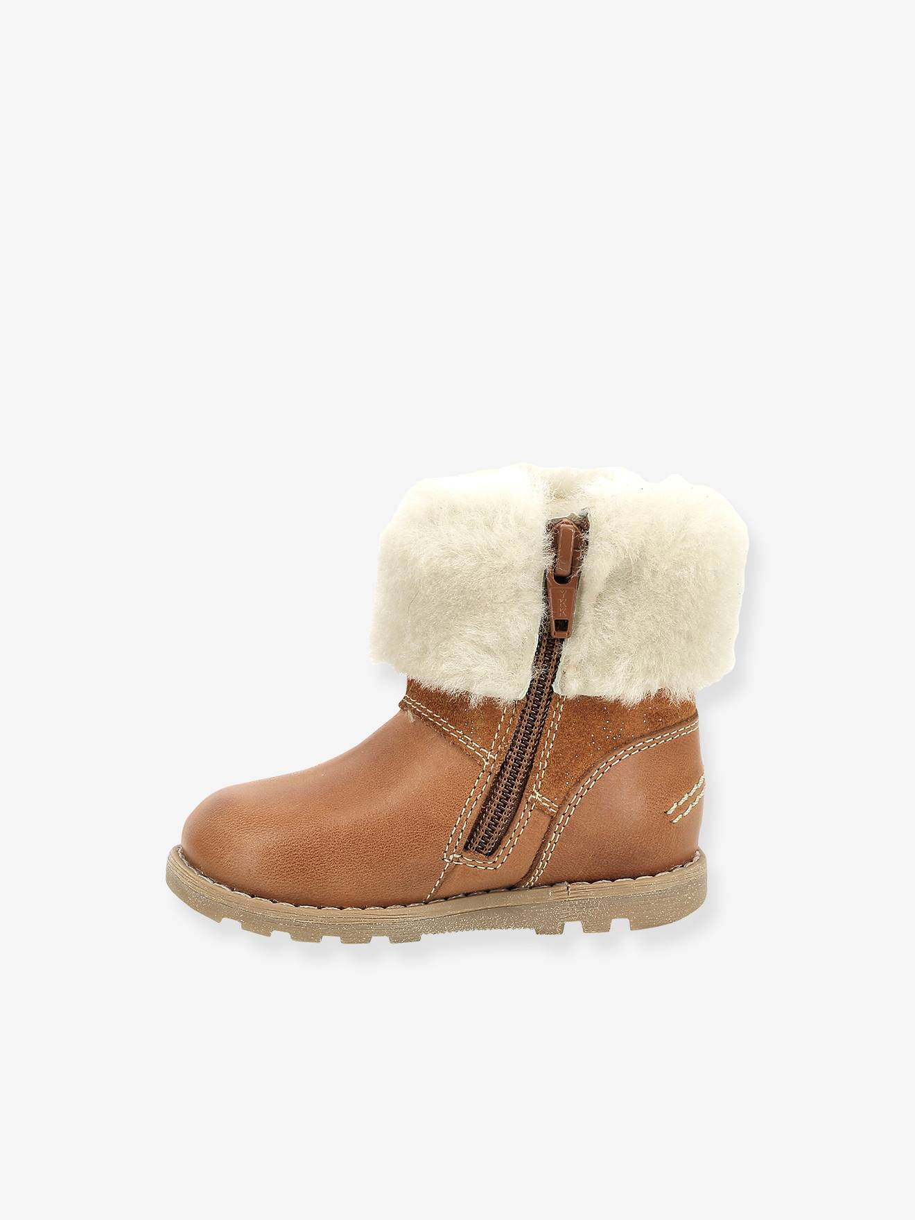 Botinhas Nonofur KICKERS® First Steps, caramelo bebê