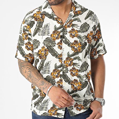 Chemise Manches Courtes Jeff Resort Floral Blanc