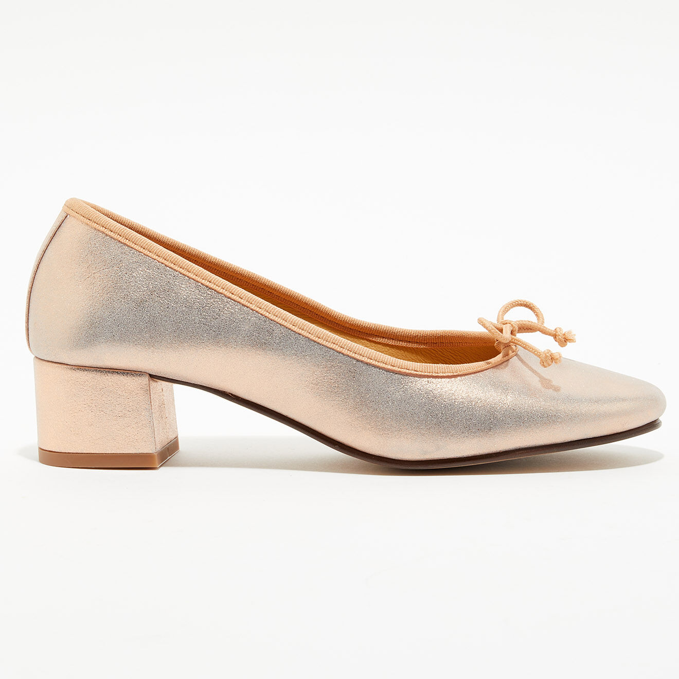 Quartier Latin Ballerines trotters en Cuir irisé Diane roses - Talon 4 cm