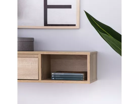 Meuble d'entrée flottant en bois naturel 80x20 cm-Oslo