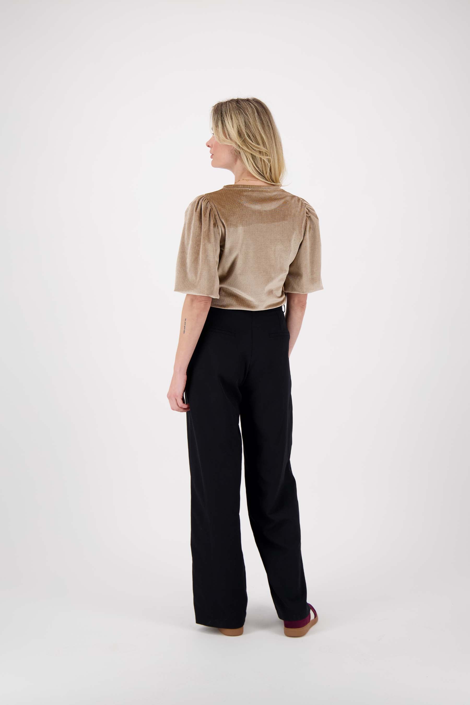 rib velour pofmouw top