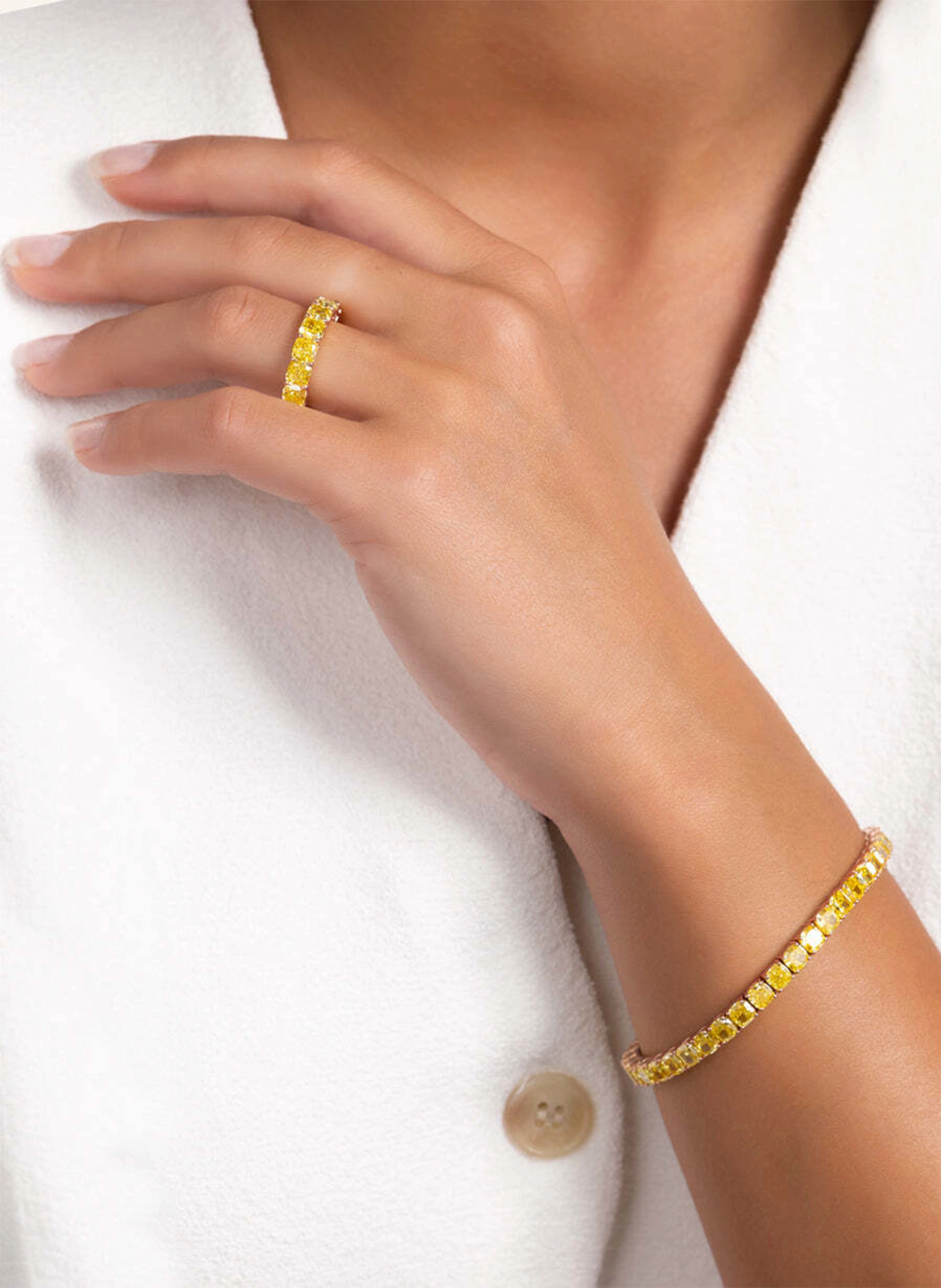 VEYNOU Armband Tennisarmband HELIA aus 18 Karat Gelbgold und 20ct. lab-grown Gelben Diamanten