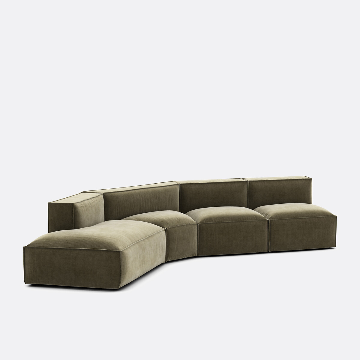 LA REDOUTE INTERIEURS<br>Sofá de 4 peças esquerdo veludo Vintage Seven