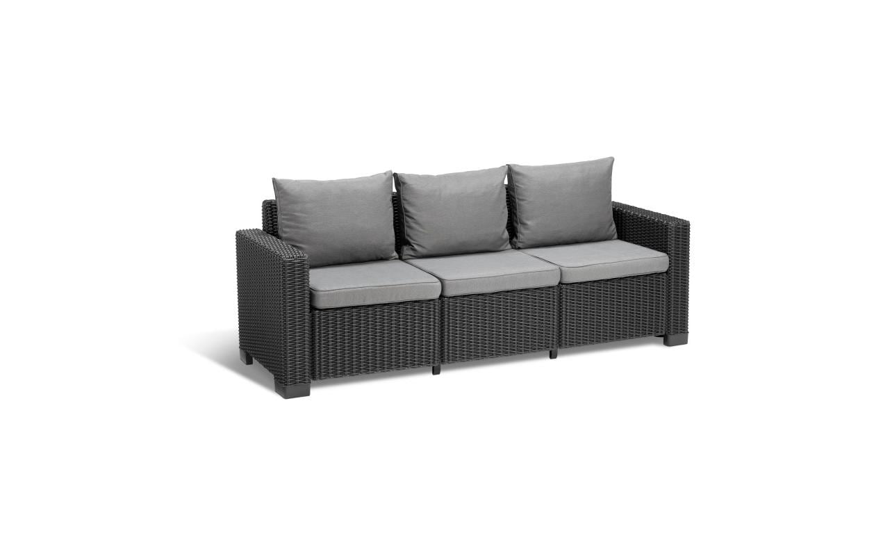 California 3er Sofa, Graphit, inkl. Kissen<br>Outdoor-Sofa