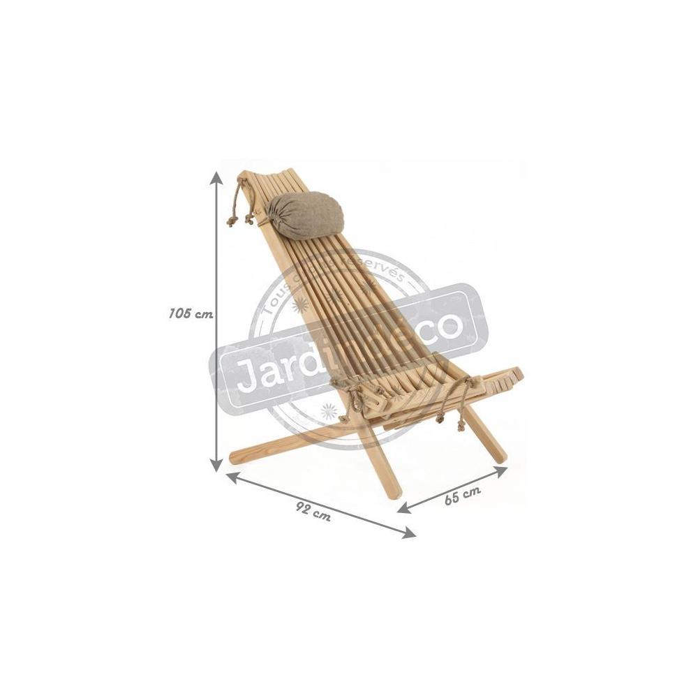 Chilienne en bois ecochair avec coussin offert (lot de 2) mélèze
