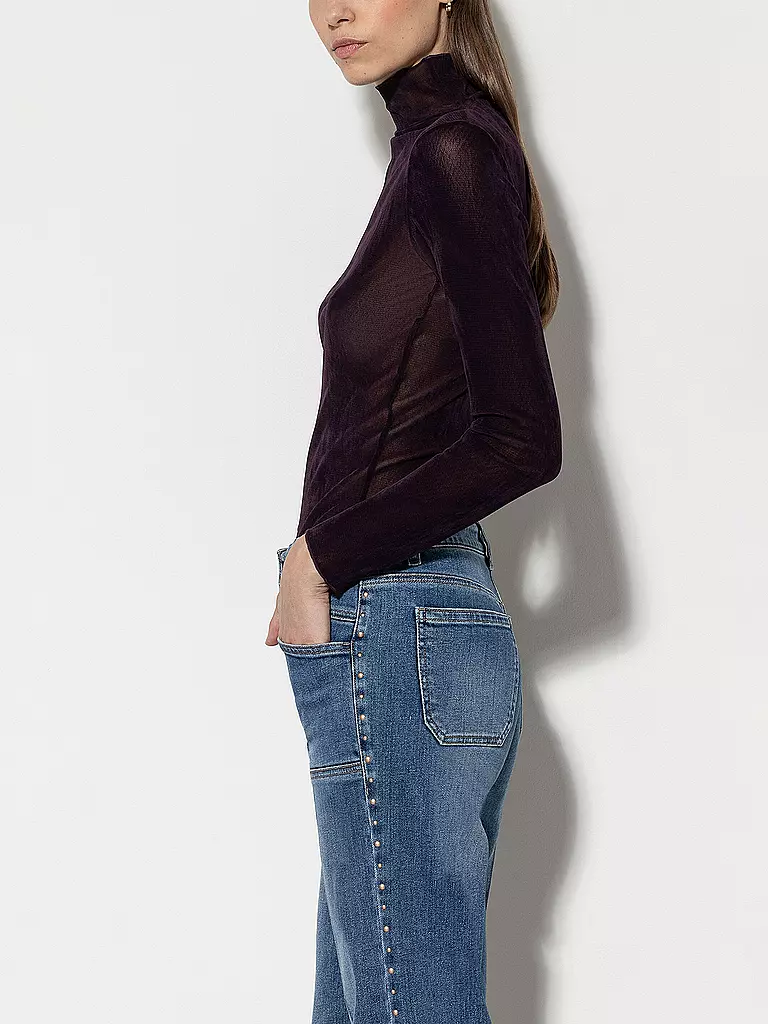 LUISA CERANO Rollkragenpullover dunkelrot