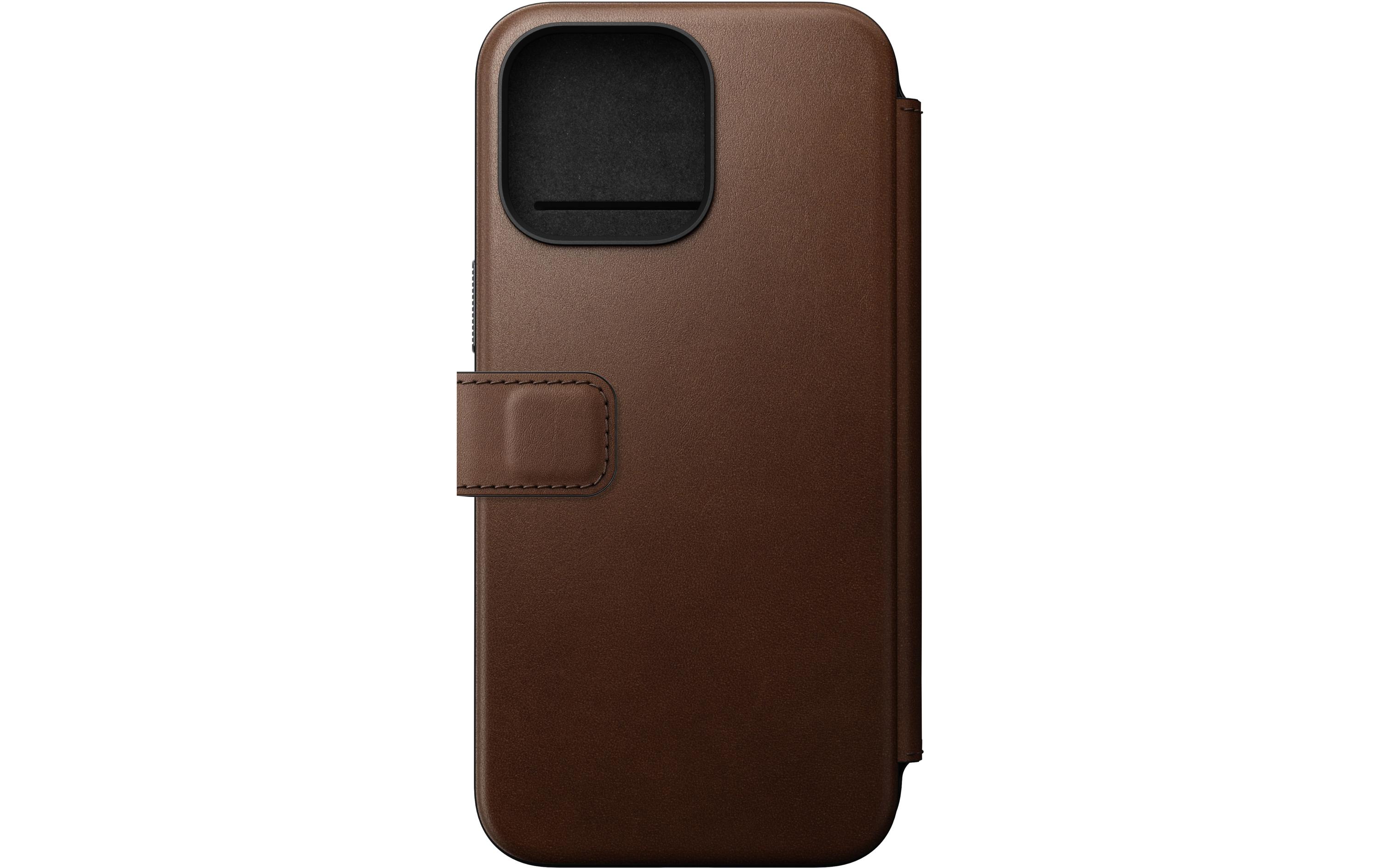 Book Cover Modern Leather Folio iPhone 15 Pro Max BraunModernes Leder Folio für das Apple iPhone 15 Pro Max