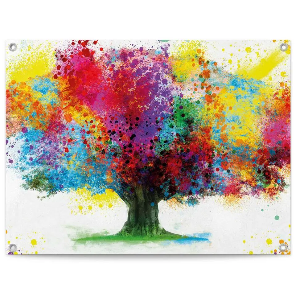 Tuinposter Kleurrijke boom - 60x80cm - Bont
