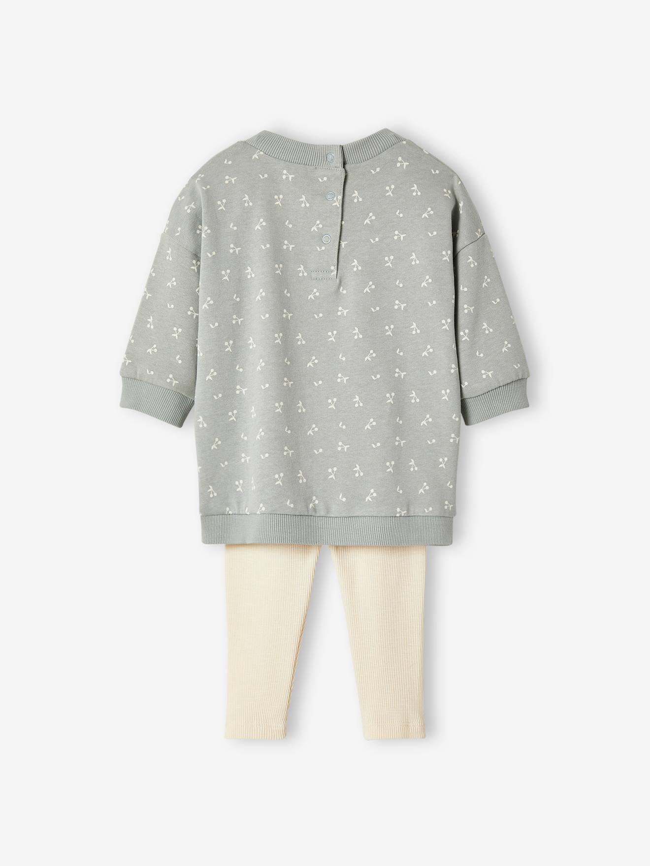 Conjunto de vestido e legging para bebê personalizável na cor verde-água