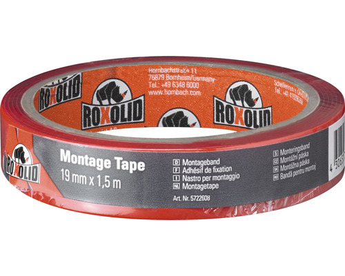 ROXOLID montagetape montagetape transparant 19 mm x 1,5 m