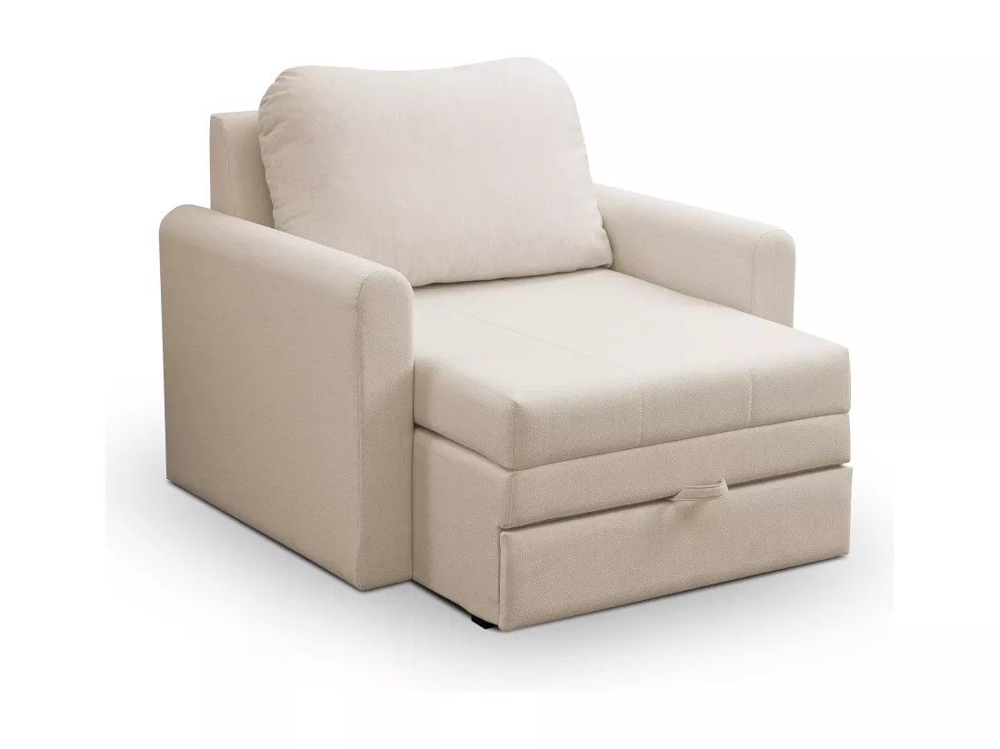 Fauteuil convertible 1 place - beige clair - DEJANO