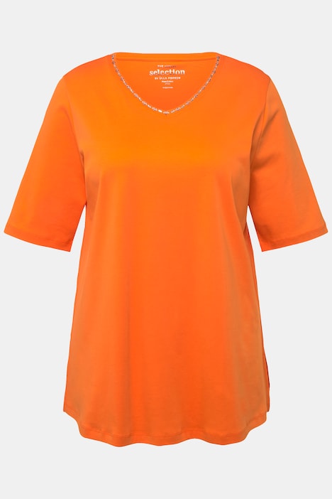 T-Shirt, A-Linie, V-Ausschnitt, Halbarm, Pima Cotton