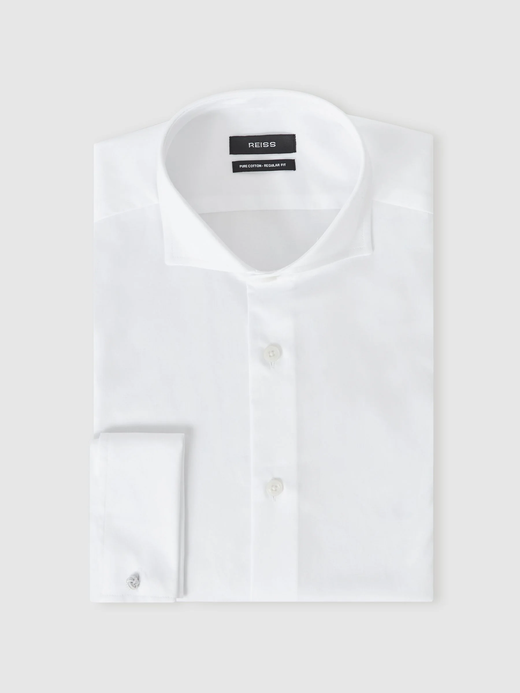 Reiss Storm Double Cuff Double-Cuff Two-Fold Cotton Shirt