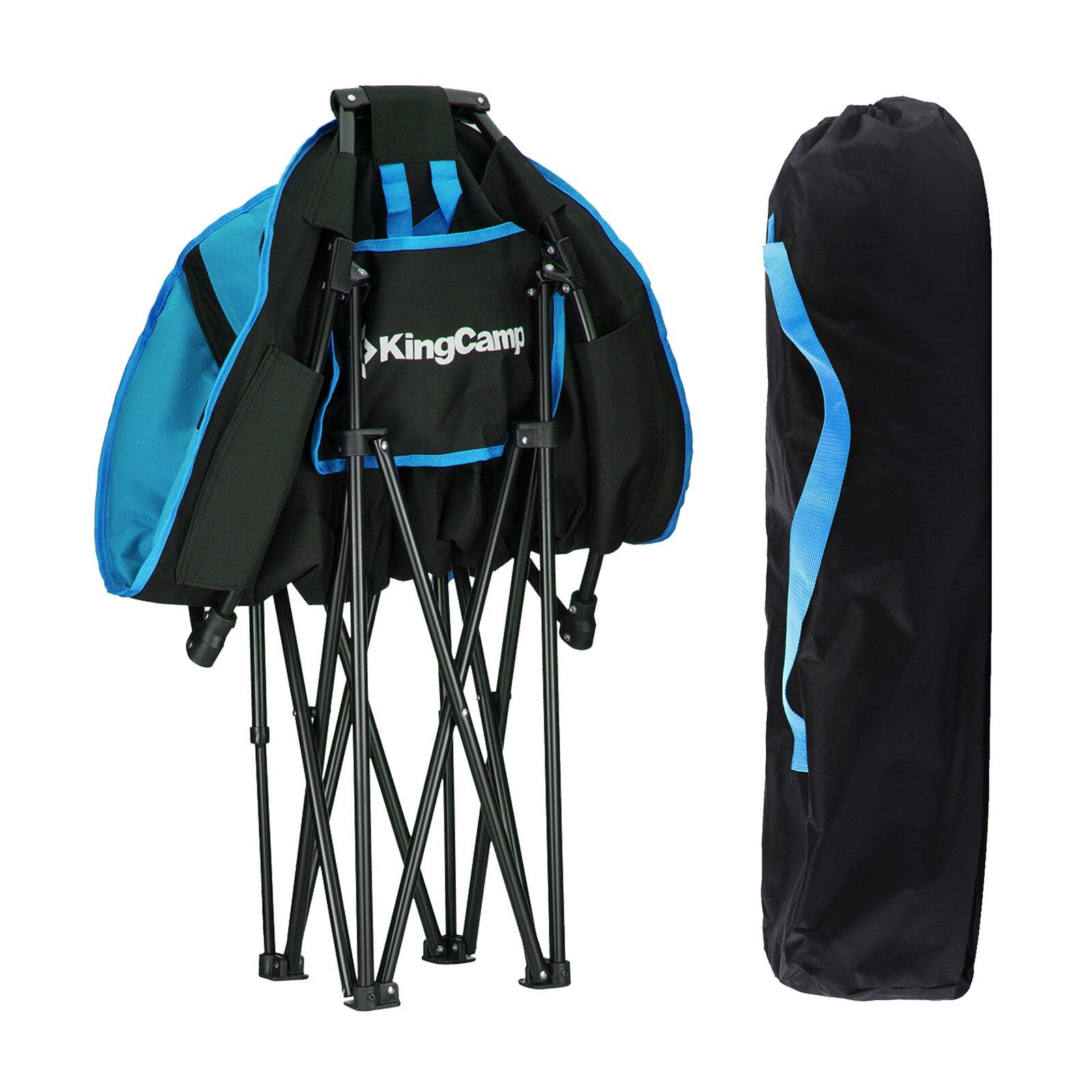KINGCAMP MoonChair L Camping Klapp Stuhl Falt Sessel Garten Angel Outdoor 120 kg Farbe: blau