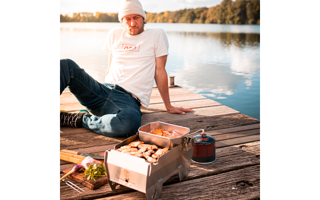 Skotti mobiler Gasgrill / Kohlegrill inklusive Tragetasche und Gasschlauch