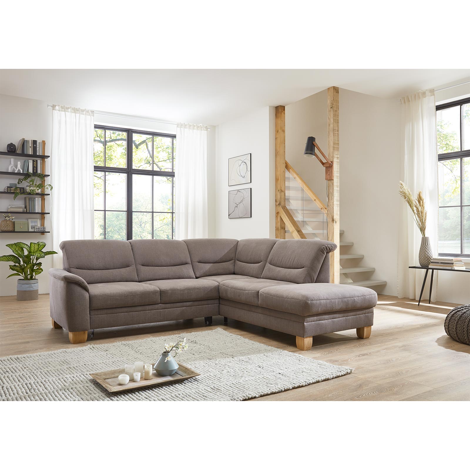 polsterpower Ecksofa - mandel - Recamiere rechts - Basismodell