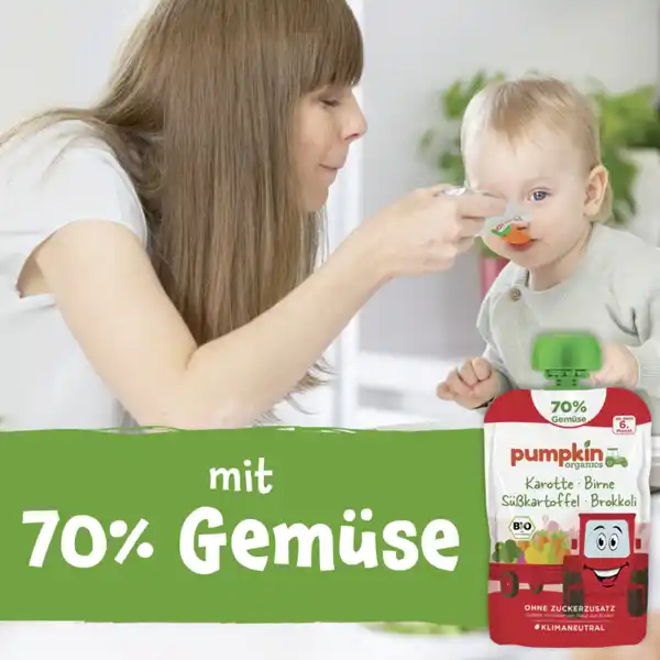 Bio Quetschie mit Karotte, Birne, Süßkartoffel & Brokkoli