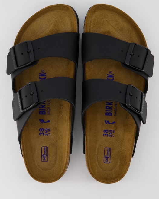 Birkenstock Arizona Weichbettung Pantoletten in Schwarz