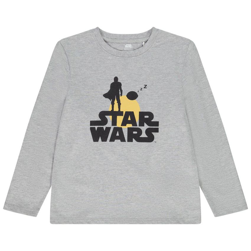 T-shirt manches longues en jersey Star Wars Disney pour garçon - Gris clair
