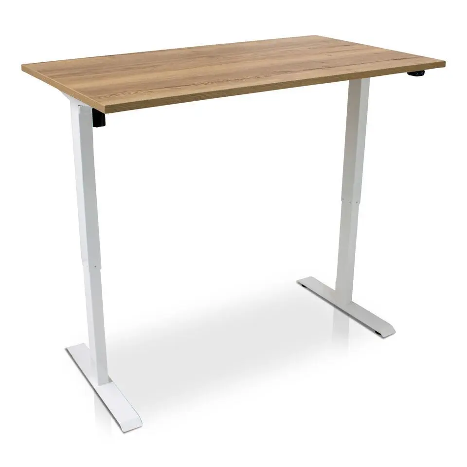 MRC EASY elektrisch ARBO zit-sta bureau - 140x80cm - wit - robuust eiken
