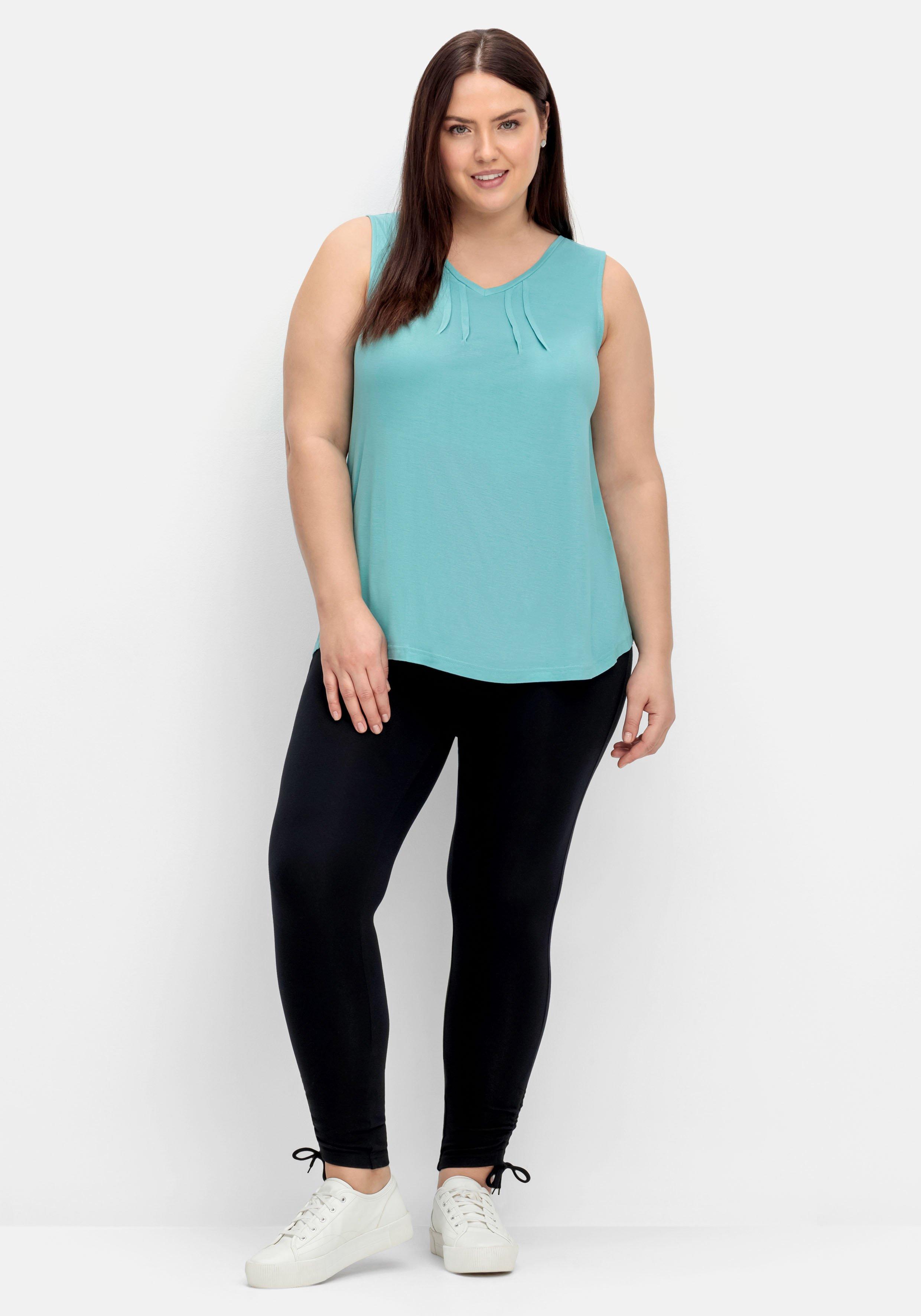 Leggings mit breitem Bund und Raffung am Saum