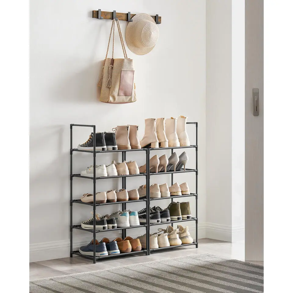 Songmics Schoenenrek Bjørn - 45 x 28 x 173 cm - Zwart